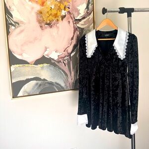 Black Dress with White Collar, size XS-M